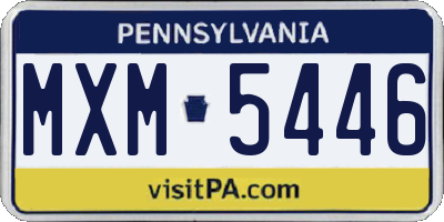 PA license plate MXM5446