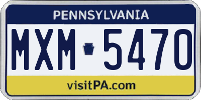 PA license plate MXM5470