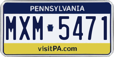 PA license plate MXM5471