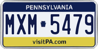 PA license plate MXM5479