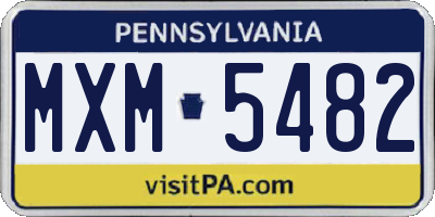 PA license plate MXM5482