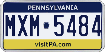PA license plate MXM5484