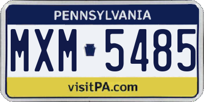 PA license plate MXM5485