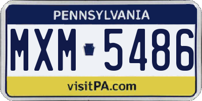 PA license plate MXM5486