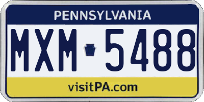 PA license plate MXM5488