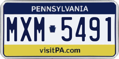 PA license plate MXM5491