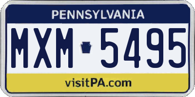 PA license plate MXM5495