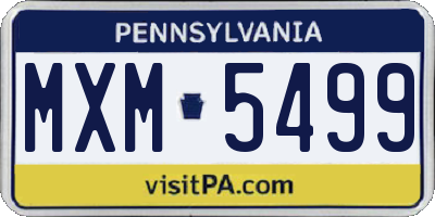PA license plate MXM5499