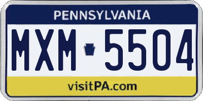 PA license plate MXM5504