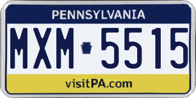 PA license plate MXM5515