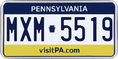 PA license plate MXM5519