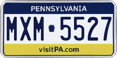 PA license plate MXM5527
