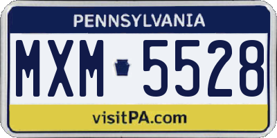 PA license plate MXM5528