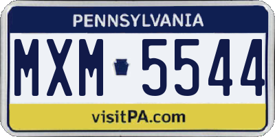 PA license plate MXM5544