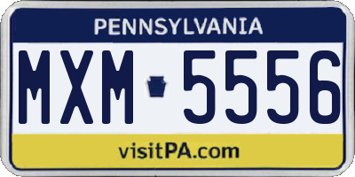 PA license plate MXM5556