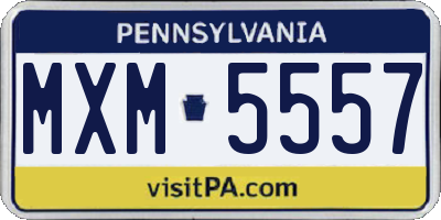 PA license plate MXM5557