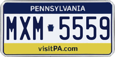 PA license plate MXM5559