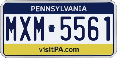 PA license plate MXM5561