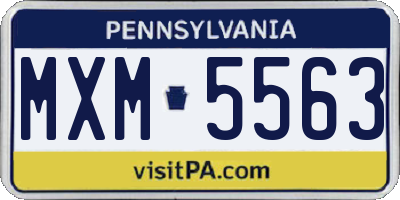 PA license plate MXM5563