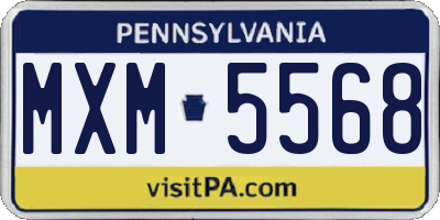 PA license plate MXM5568