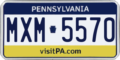PA license plate MXM5570