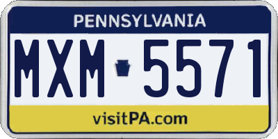 PA license plate MXM5571