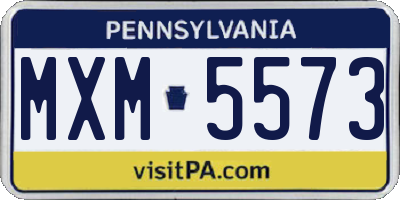 PA license plate MXM5573