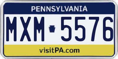 PA license plate MXM5576