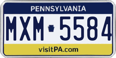 PA license plate MXM5584
