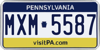PA license plate MXM5587