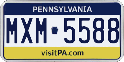 PA license plate MXM5588