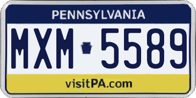 PA license plate MXM5589