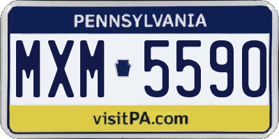 PA license plate MXM5590