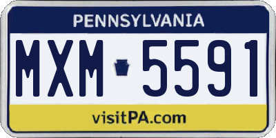 PA license plate MXM5591