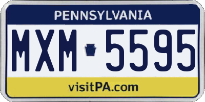 PA license plate MXM5595