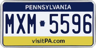 PA license plate MXM5596