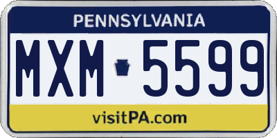 PA license plate MXM5599