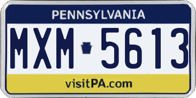 PA license plate MXM5613