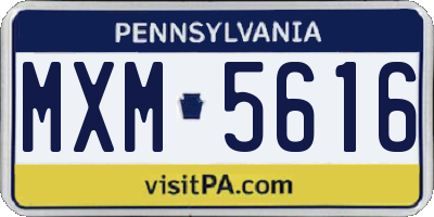 PA license plate MXM5616