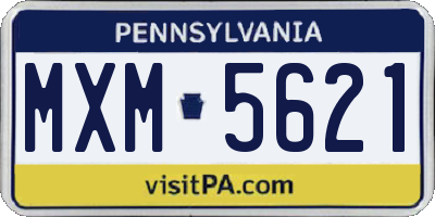 PA license plate MXM5621