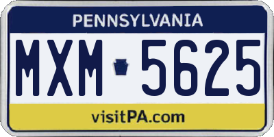 PA license plate MXM5625