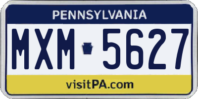 PA license plate MXM5627