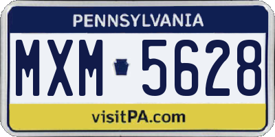 PA license plate MXM5628