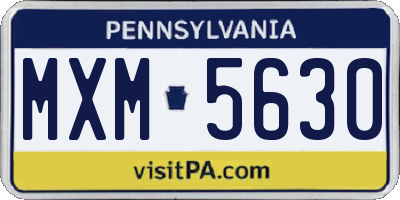 PA license plate MXM5630