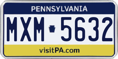 PA license plate MXM5632