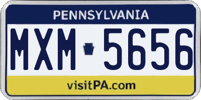 PA license plate MXM5656