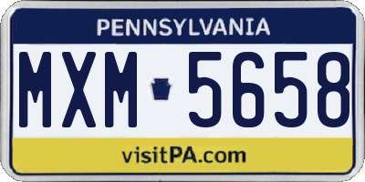 PA license plate MXM5658