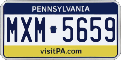 PA license plate MXM5659