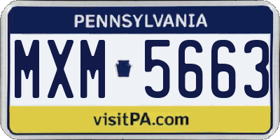 PA license plate MXM5663
