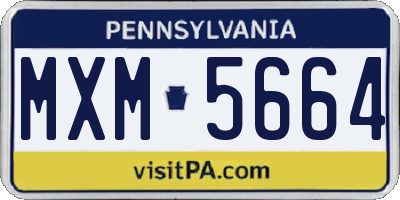 PA license plate MXM5664